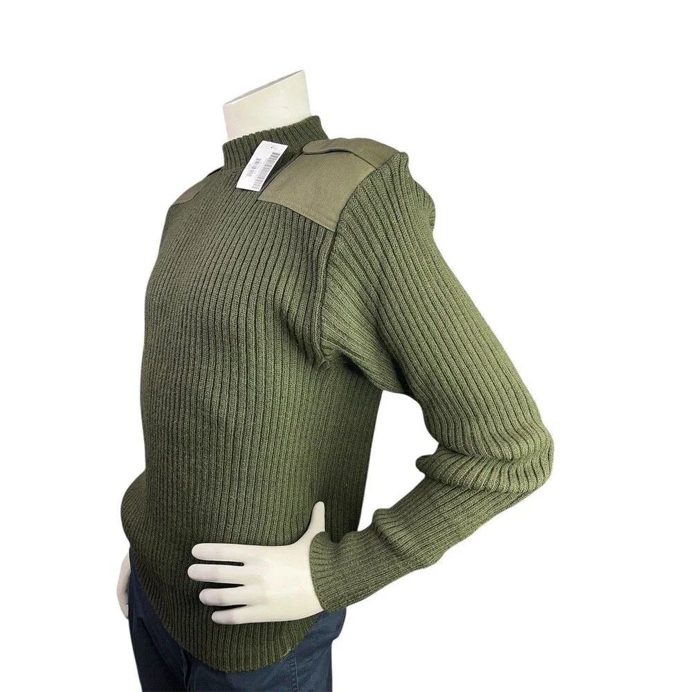 NWT US Military DSCP Sweater Mens 36 Army Green Valor Collection Wool Commando